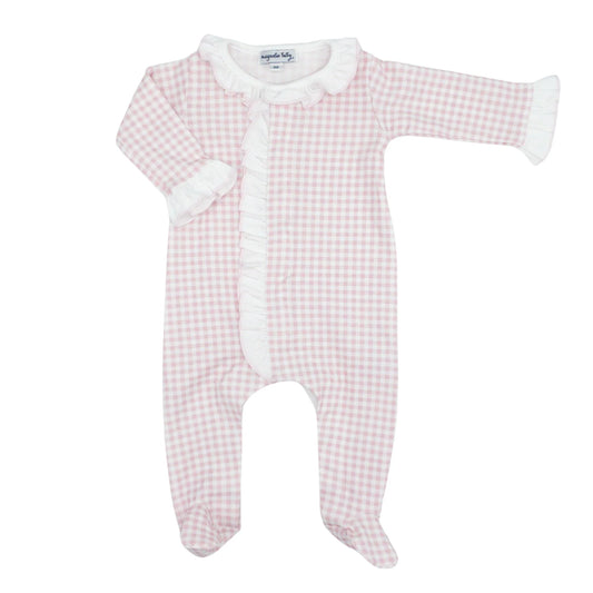 Mini Checks Ruffle Front Footie