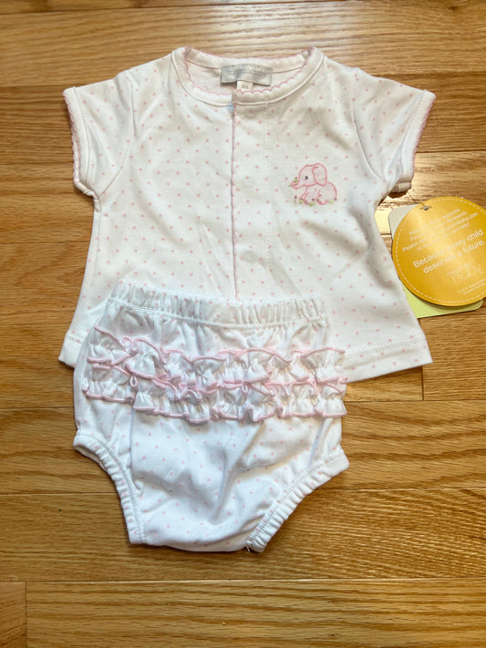 Pink Elephant Diaper Set