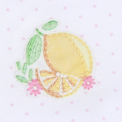 Fresh Lemons Embroidered Ruffle Footie