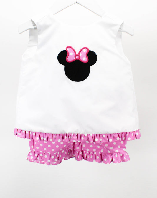 Mouse Head with Bow Pink Millie Set