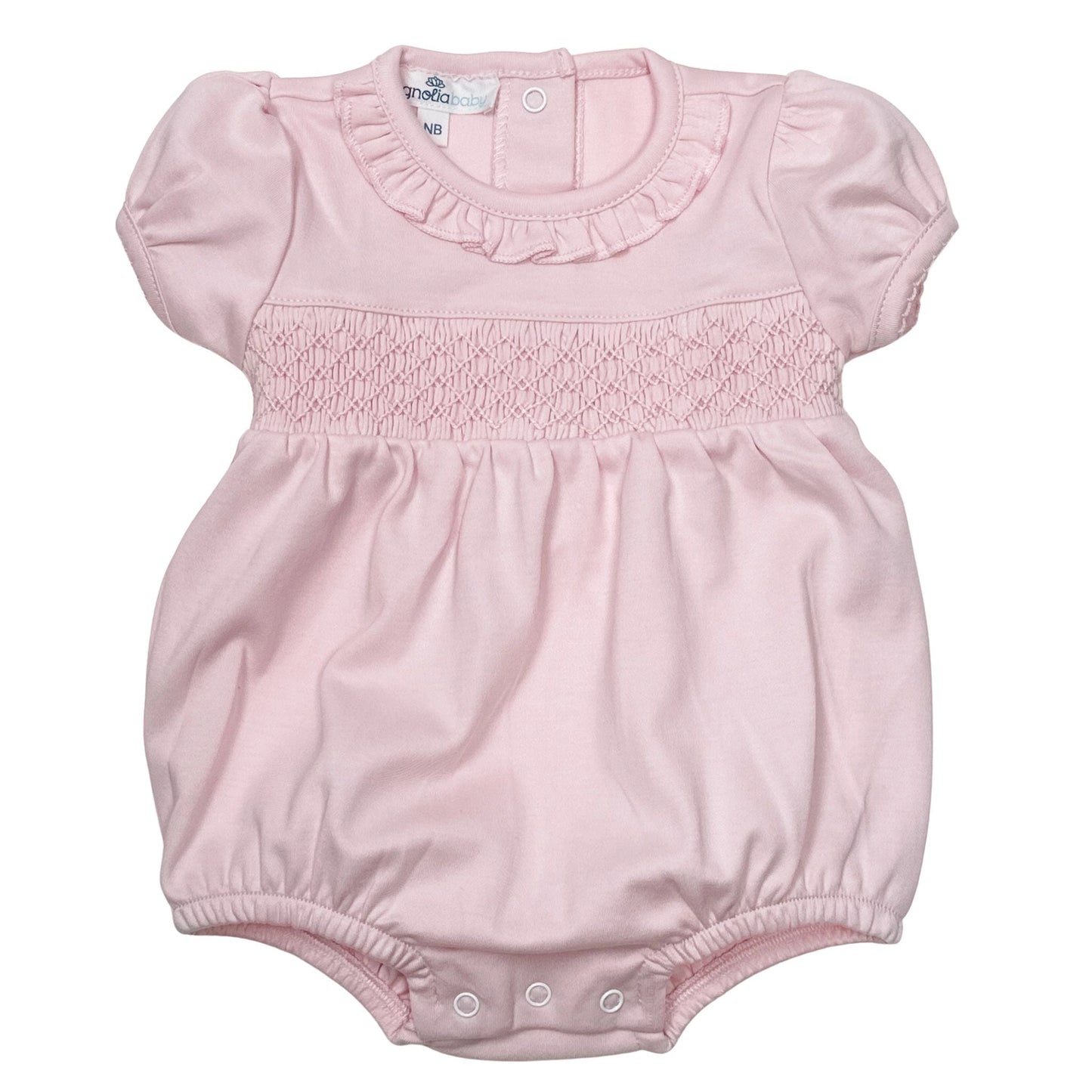 Essentials Pink Smocked Bubble