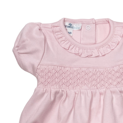 Essentials Pink Smocked Bubble