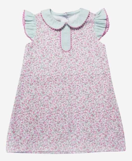 Girls Floral A Line Pique Dress