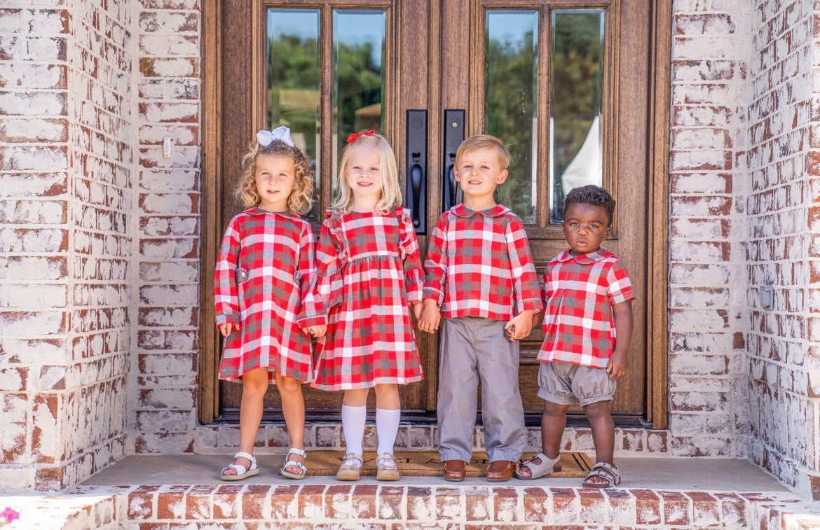 Sarah Beth Red Grey Dress