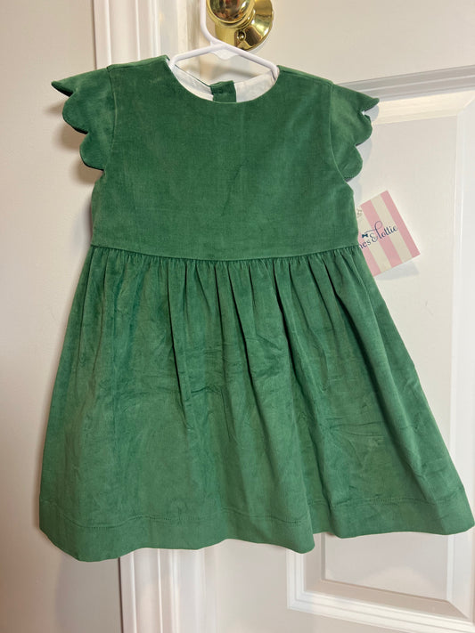 James and Lottie Green Cord Dress