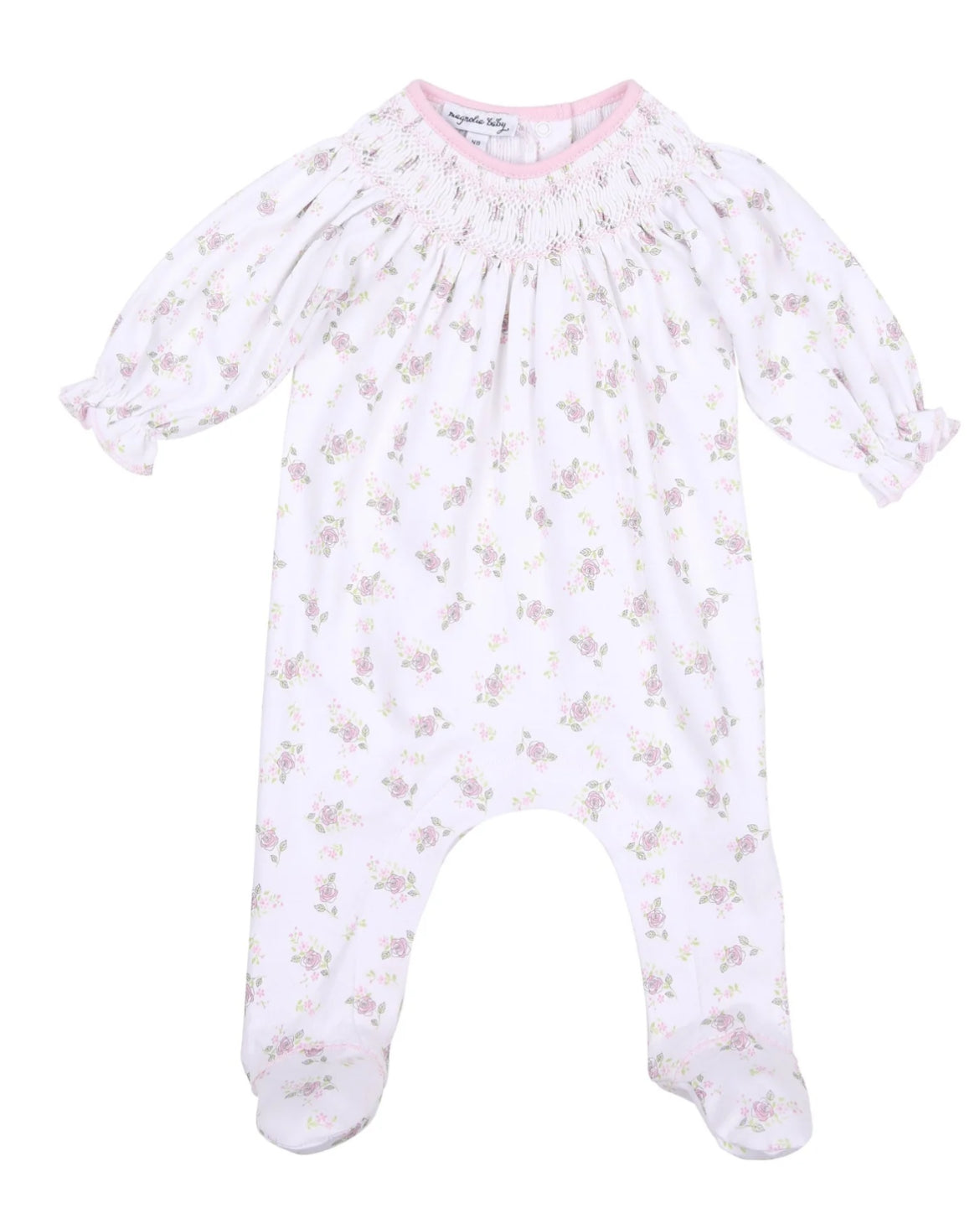 Hope's Rose Bishop Print Footie - Magnolia Baby