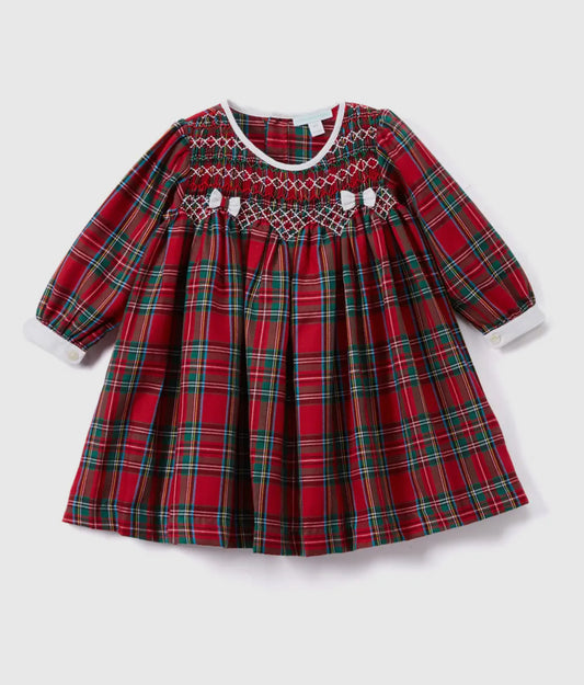 Red Plaid Smocked Dress