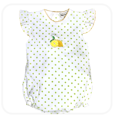 Spring Baby Girls Lemon Dots Romper