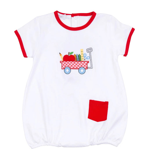 School Wagon Applique Bubble